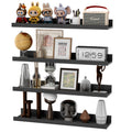 LOMANTOWN 24" Wall Shelves for Bedroom Decor, Set of 4 Floating Shelves for Wall Storage, Rustic Wood Display Mounted Corner Shelves for Books, Plants, Kitchen, Bathroom, Living Room