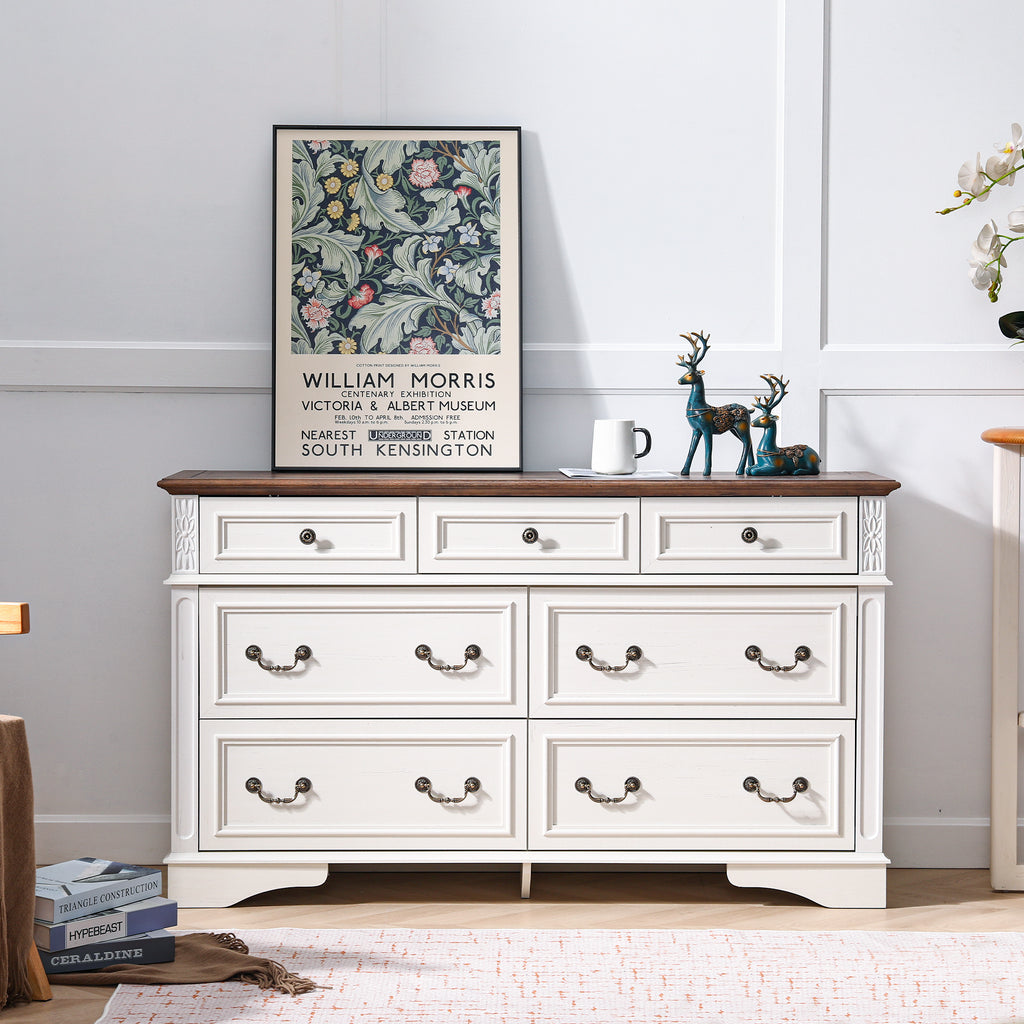 FIAKOA Bedroom Tall Dresser Set & Nightstands set, Farmhouse Complete Bedroom Furniture Set with Spacious Storage, 4 Piece, White