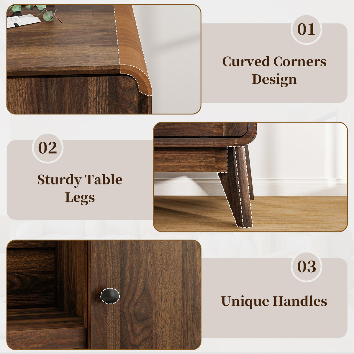FIAKOA 70 inch Farmhouse TV Stand for 75 inch TV, Mid Century Entertainment Center with Movable Door & Fireplace Insert Ready, Modern Media Console Table for Living Room, Walnut Brown