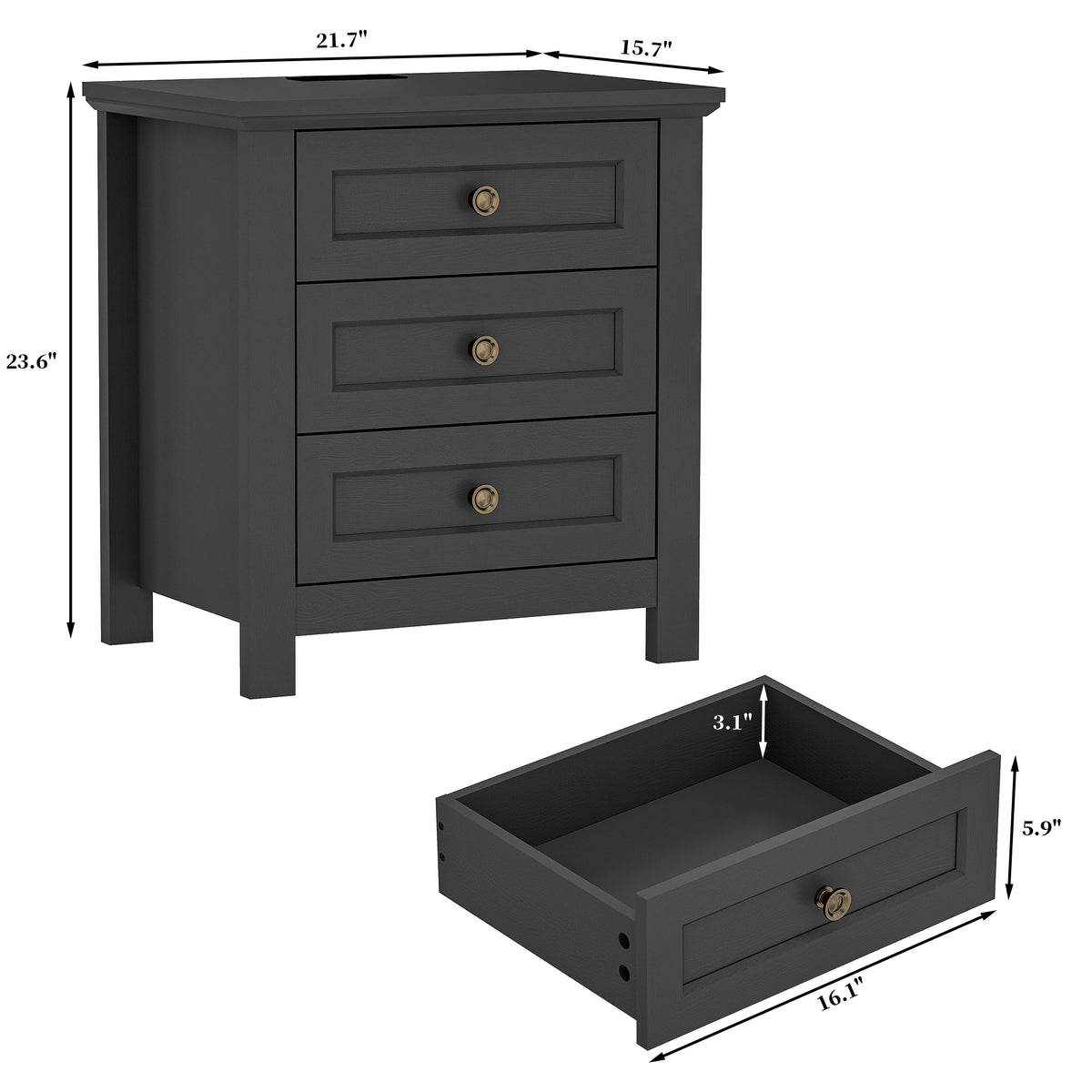 Goealvce Bedroom Dresser Set & Nightstands set for Bedroom, Farmhouse Complete Bedroom Furniture Set with Spacious Storage, 4 Piece, Black