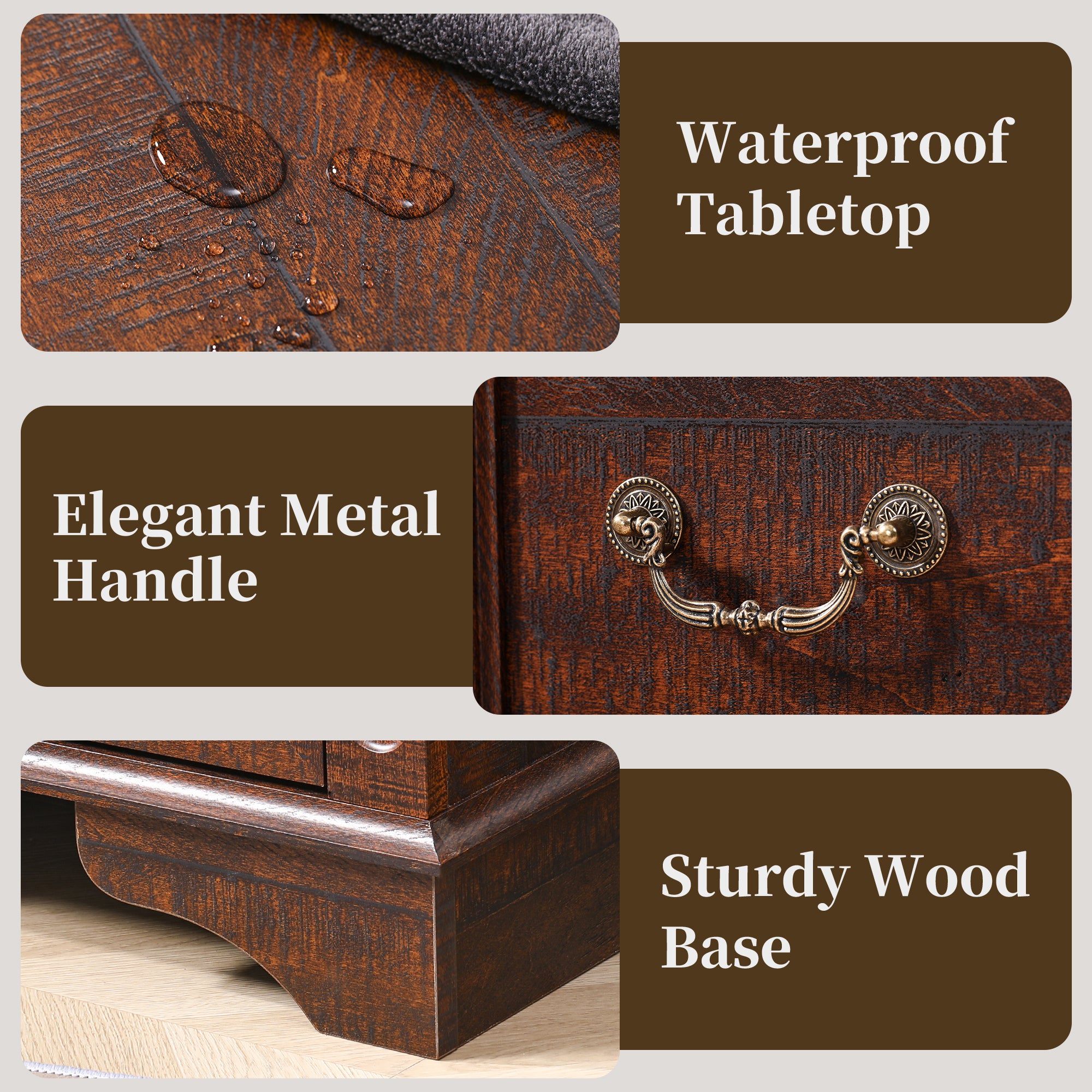 FIAKOA 7 Drawer Dresser for Bedroom, 55” W. Wood Farmhouse Tall Storage Chest of Drawers for Livingroom, Walnut Brown