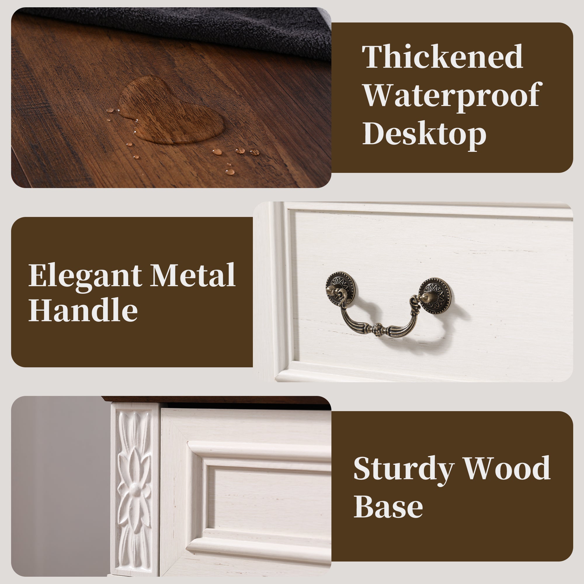 FIAKOA 7 Drawer Dresser for Bedroom, 55” W. Wood Farmhouse Tall Storage Chest of Drawers for Livingroom, White