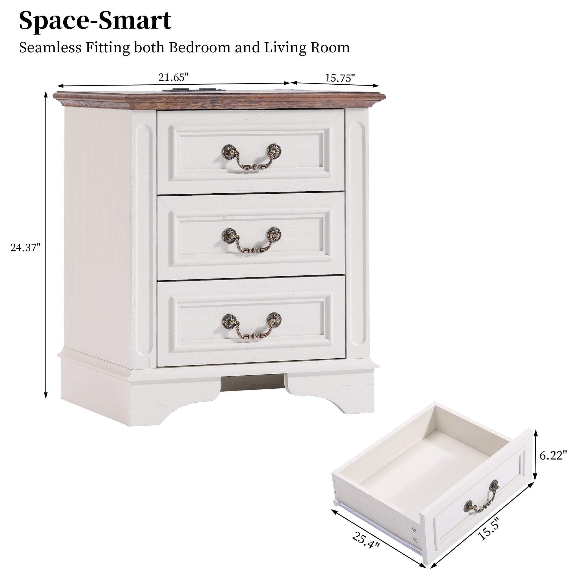 FIAKOA Bedroom Tall Dresser Set & Nightstands set, Farmhouse Complete Bedroom Furniture Set with Spacious Storage, 4 Piece, White