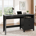 Goealvce 45"Executive Desk , Farmhouse Office Desk with Drawers & Cabinet, Small Office Computer Desk for Writing Reading, Black