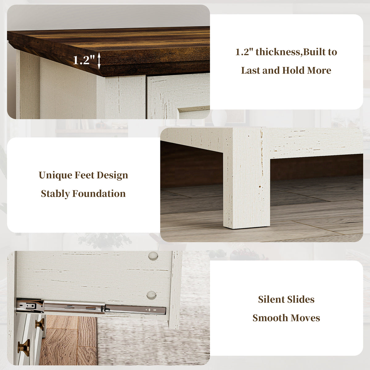 Goealvce 5 Drawer Dresser for Bedroom, Retro Wood Storage Cabinet with Bronze Handles, Vintage Chest of Drawers with Large Storage Space for Living Room, Hallway, Entryway, Guest Room, White