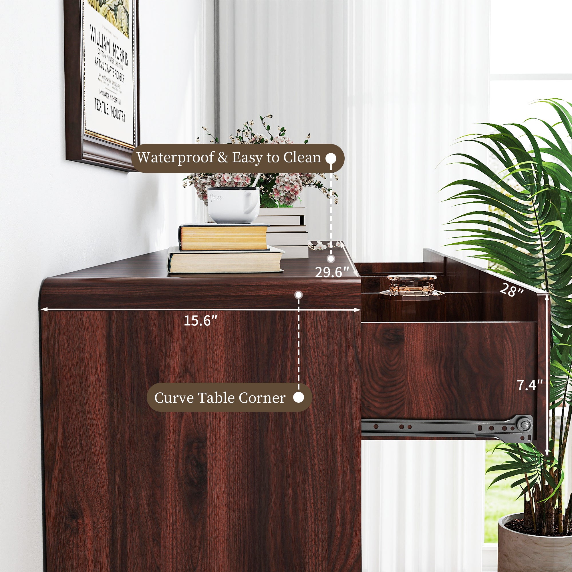 FIAKOA 9 Drawer Dresser for Bedroom, 63” W. Wood Farmhouse Tall Storage Chest of Drawers for Livingroom, Walnut Brown